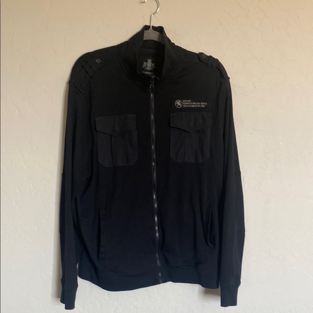 Express Black Cardigan Zipper Sweater Size Large